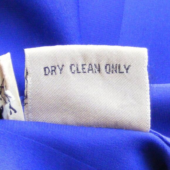 LIZ CLAIBORNE Silk Dress, 12 Blue-PURPLE Jaquard Stripes, Drop Waist - Picture 10 of 11